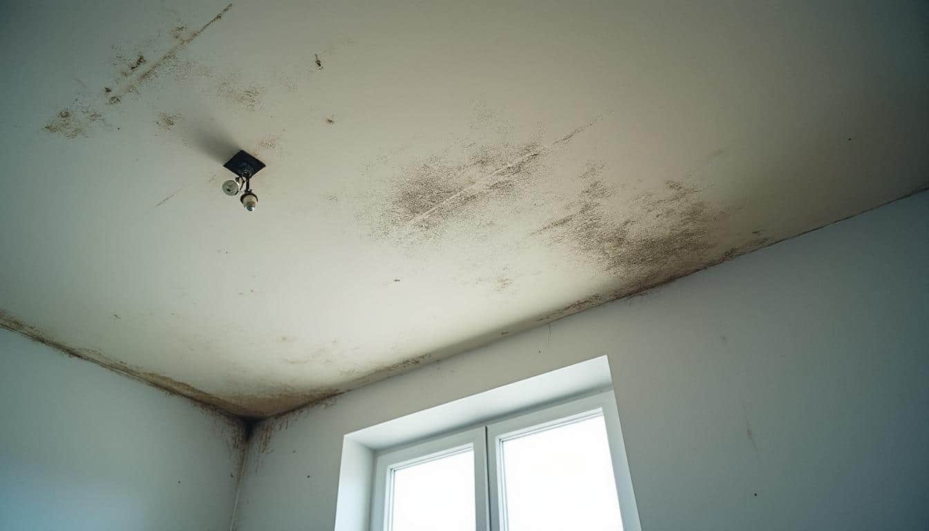 Que faire face à des traces noires de moisissure sur le plafond en location ?